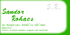 sandor rohacs business card